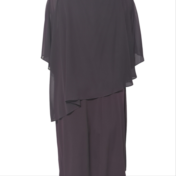 Karen Stevens Purple Formal Dress Slimming Sheer Overlay Size 18W-489 - Picture 3 of 9